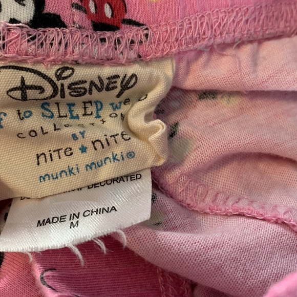 Medium Disney Munki Munki Off to Sleep we go pajama Capri pants pink - Picture 3 of 3